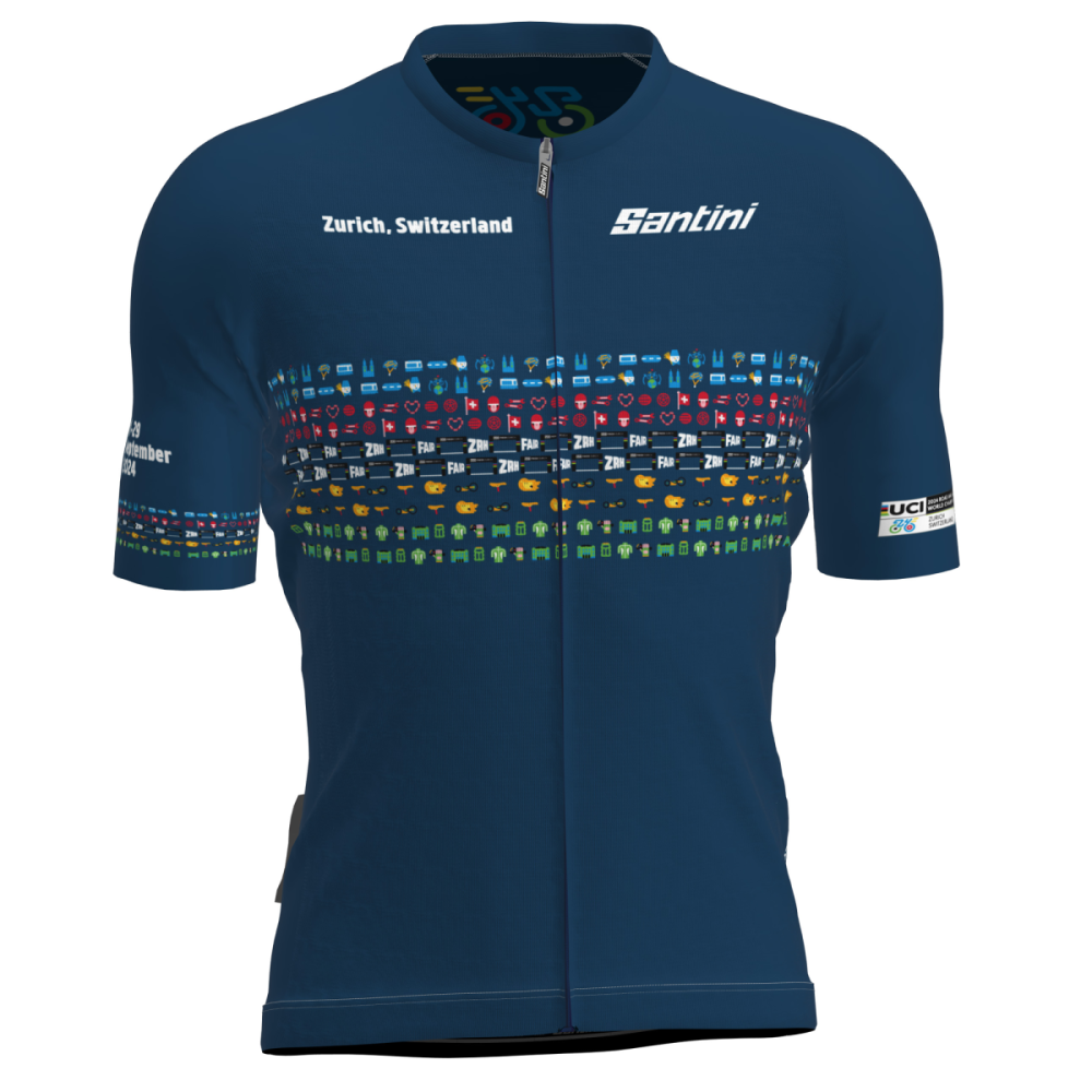 Santini Kurzarmtrikot, UCI WC 2024 Zürich, Unisex, BLAU