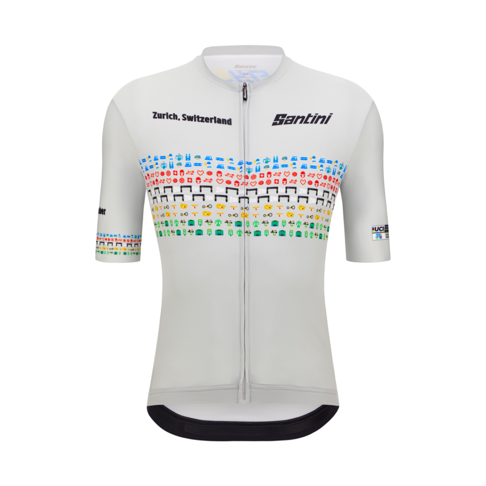Santini Kurzarmtrikot, UCI WC 2024 Zürich, Unisex, GRAU, L