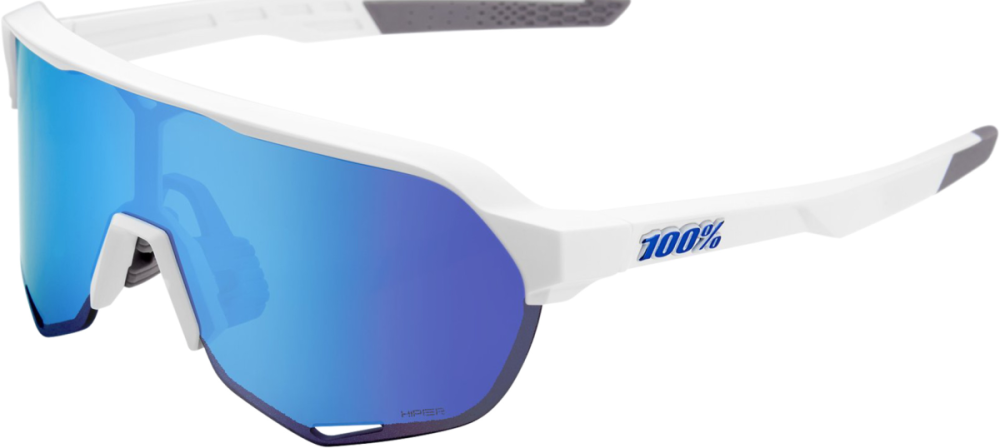 100percent 100% S2 Glases Matte white-HiPER blue ML