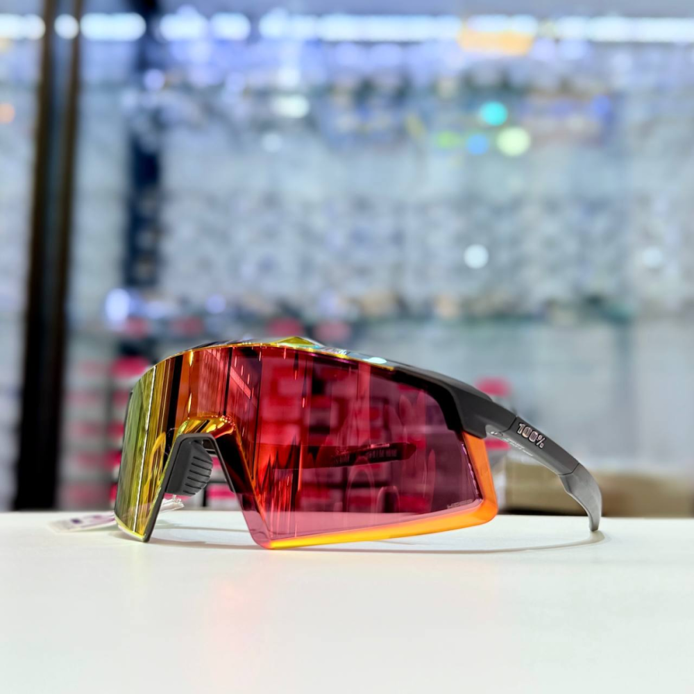 100percent Aerocraft - Soft Tact Black - HiPER Red Multilayer Mirr